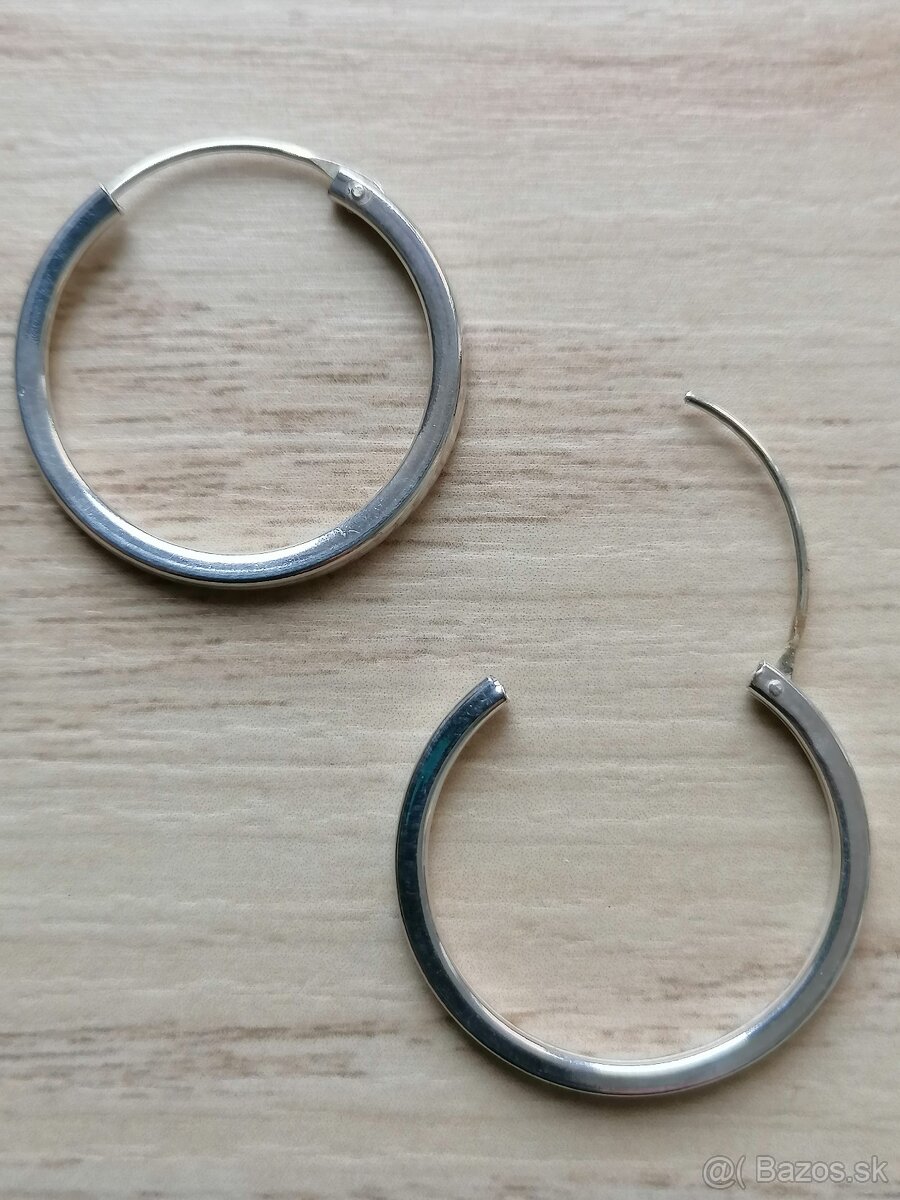 Strieborné kruhové náušnice - 2