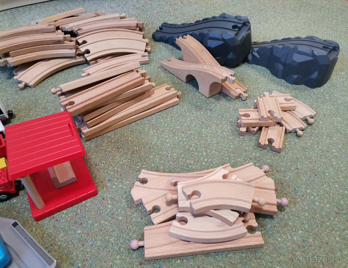 110-dielna sada drevených koľajníc a vláčikov - 2