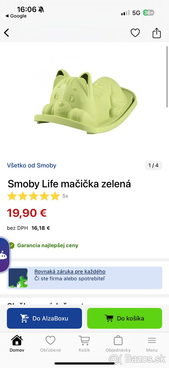 Smoby Life mačička zelená - 2