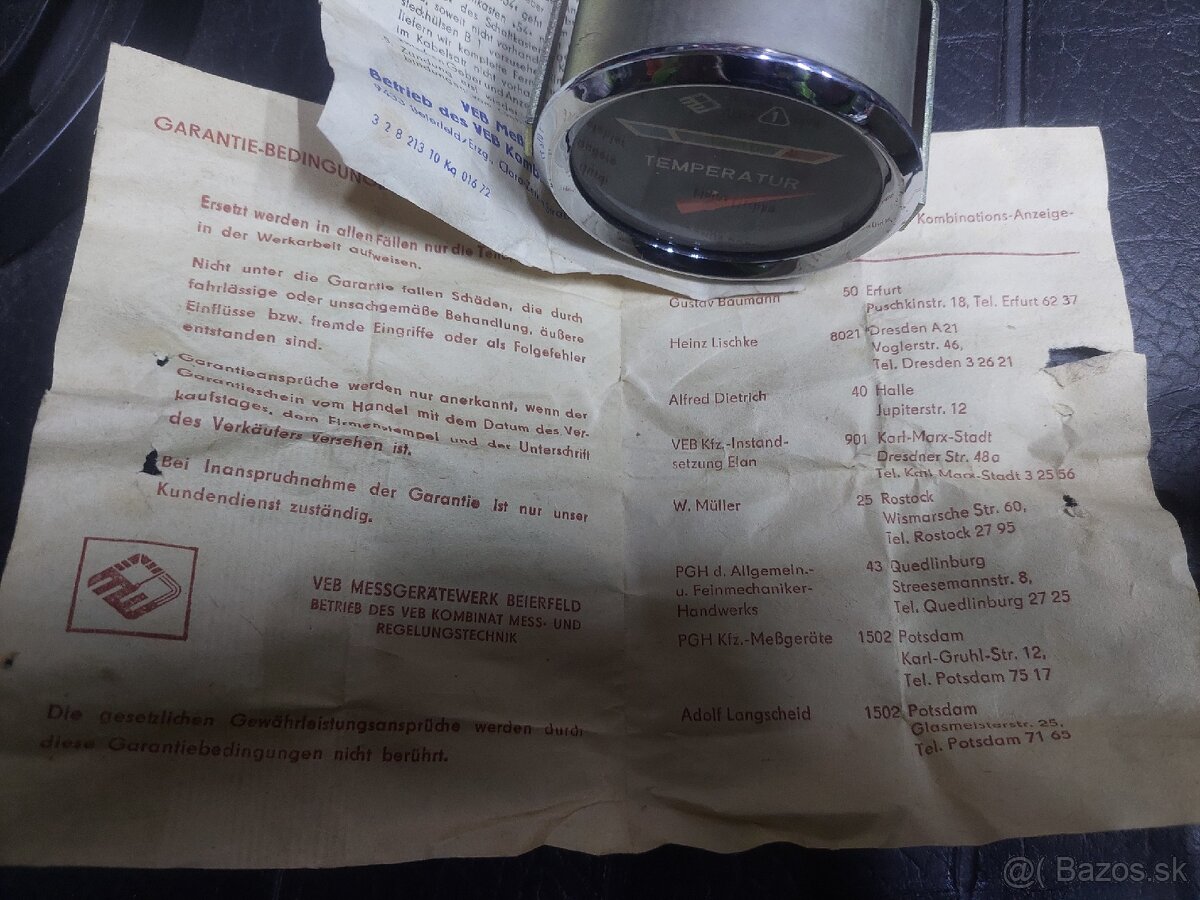 Budik teplota DDR VEB watburg ifa multicar trabant - 2