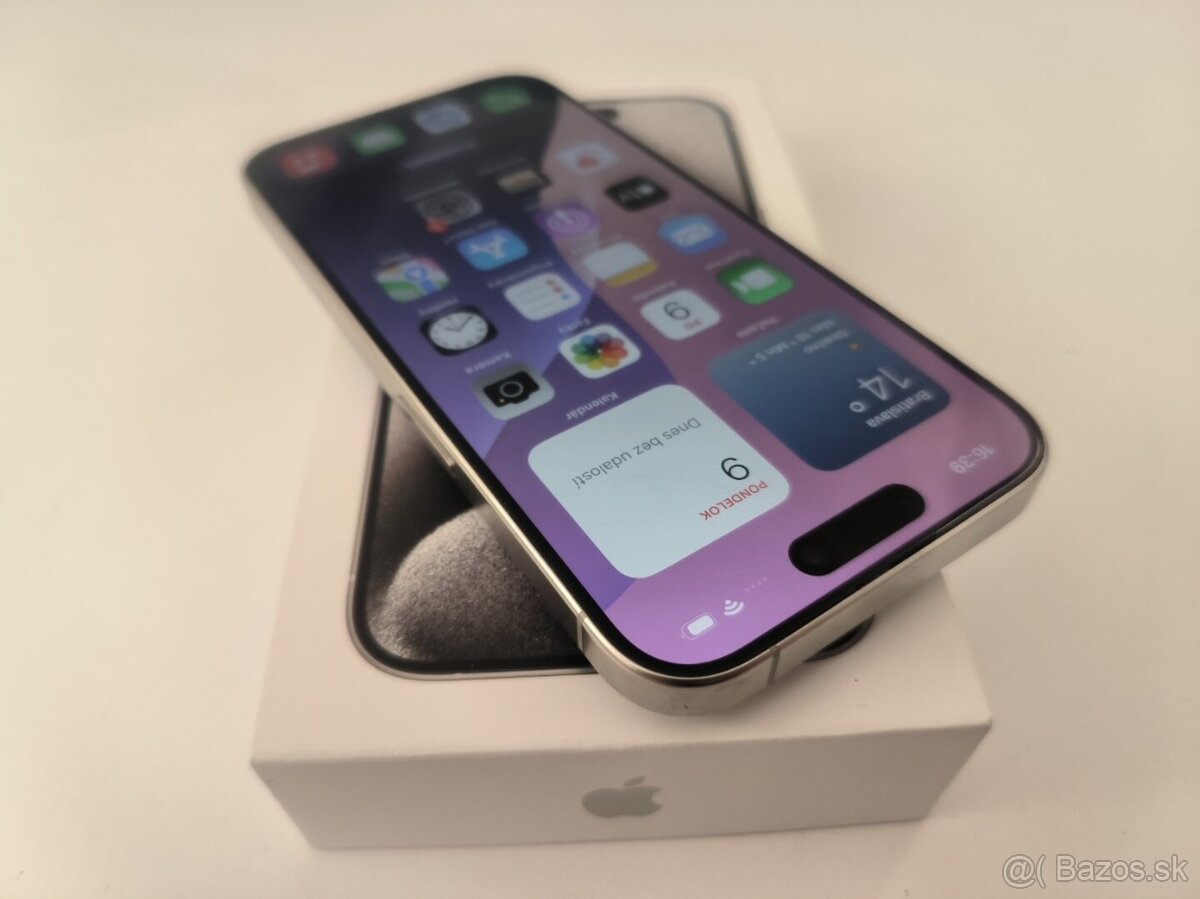 apple iphone 15 PRO 128gb White Titanium / Batéria 100% - 2