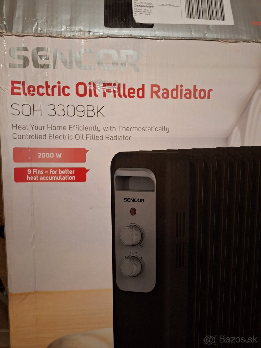 Olejový radiátor Sencor 2000W – nepoužívaný - 2