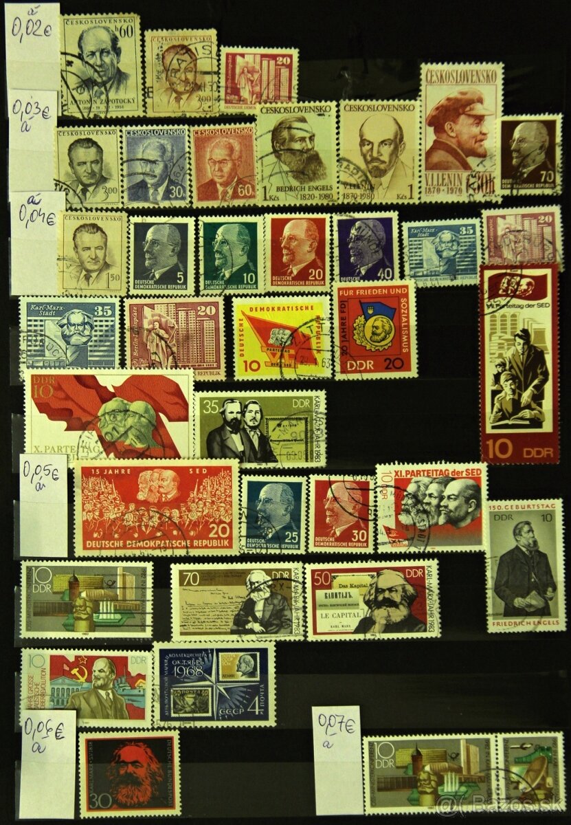 Známky - Komunistický vodcovia 37ks + 3 aršíky - 2