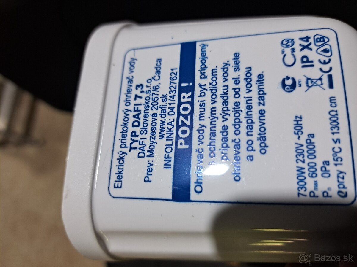 Predám prietokový ohrievač na 220 v a 380 v - 2
