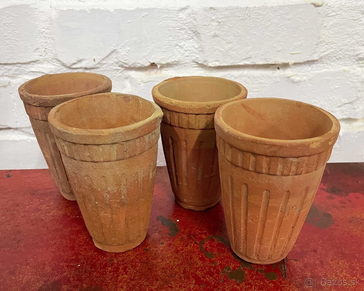 Staré mini dekoračné kvetináče 8 ks - 2