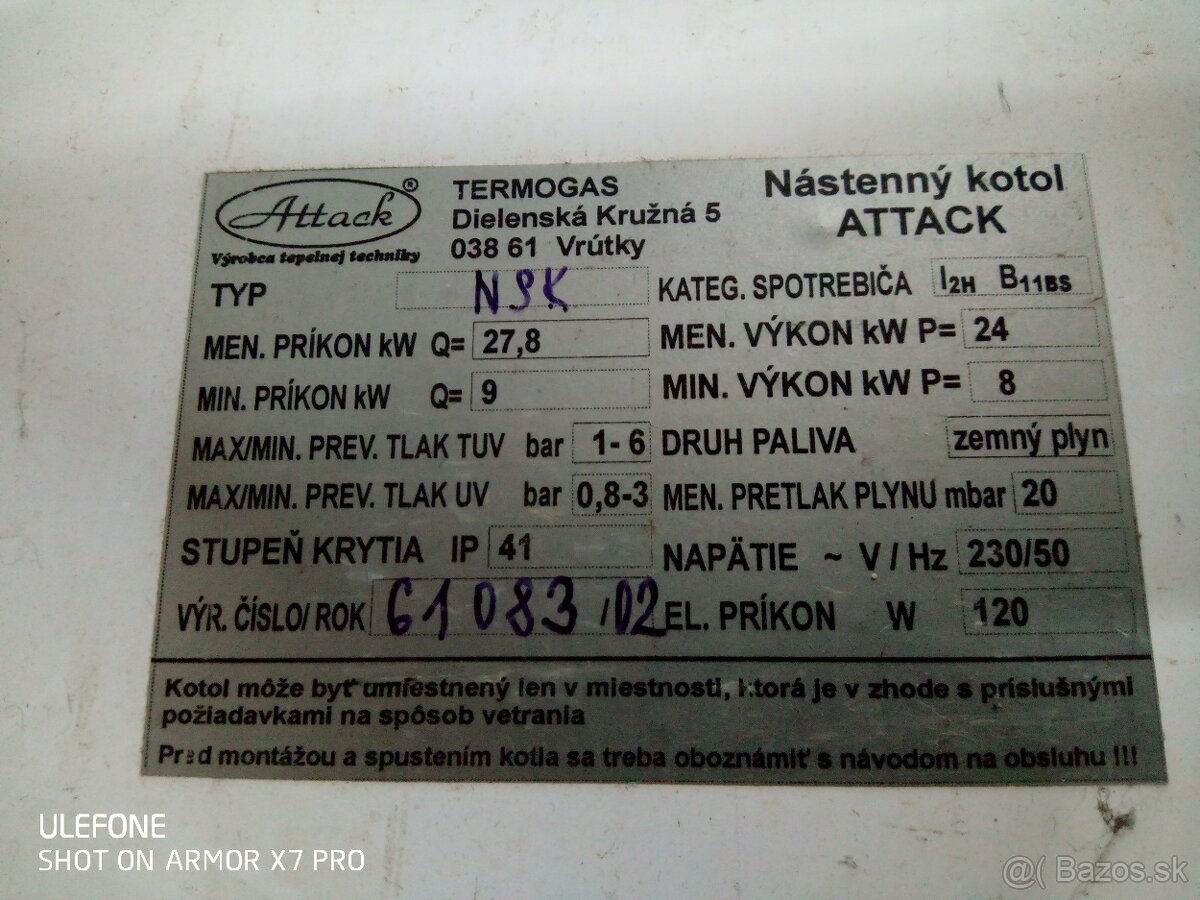 Závesný plynový kotol Atack - 2