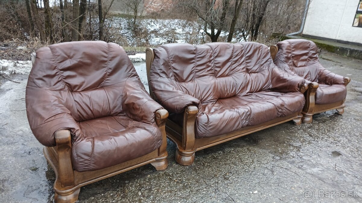 Kožená sedací souprava 3+1+1 - 2