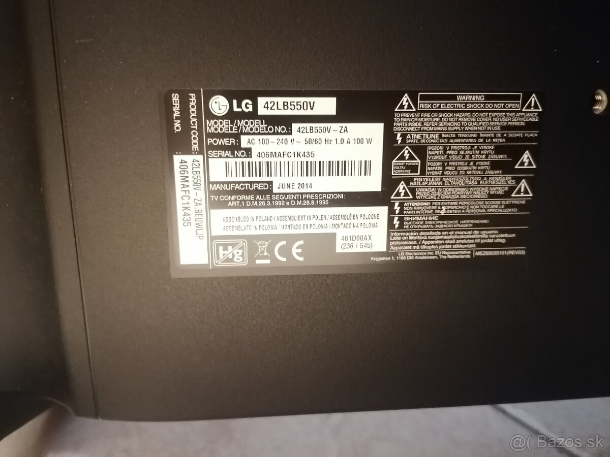 Predam televízor LG42LB550V - 2