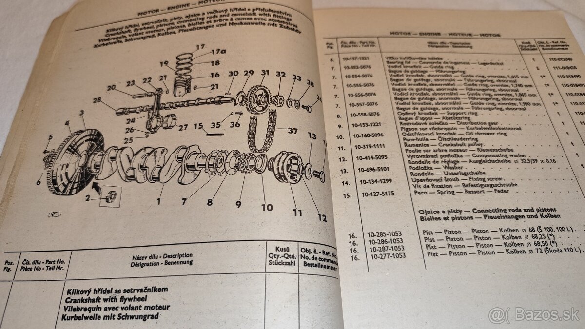 Škoda 100 100L 110L katalog -- seznam náhradních dílů Š100 - 2