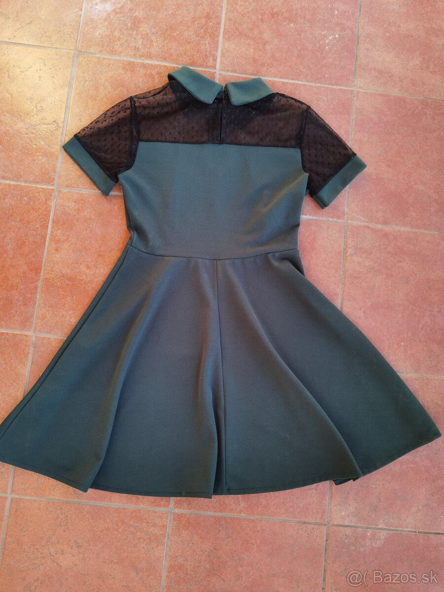 Tmavozelené spoločenské šaty - 2