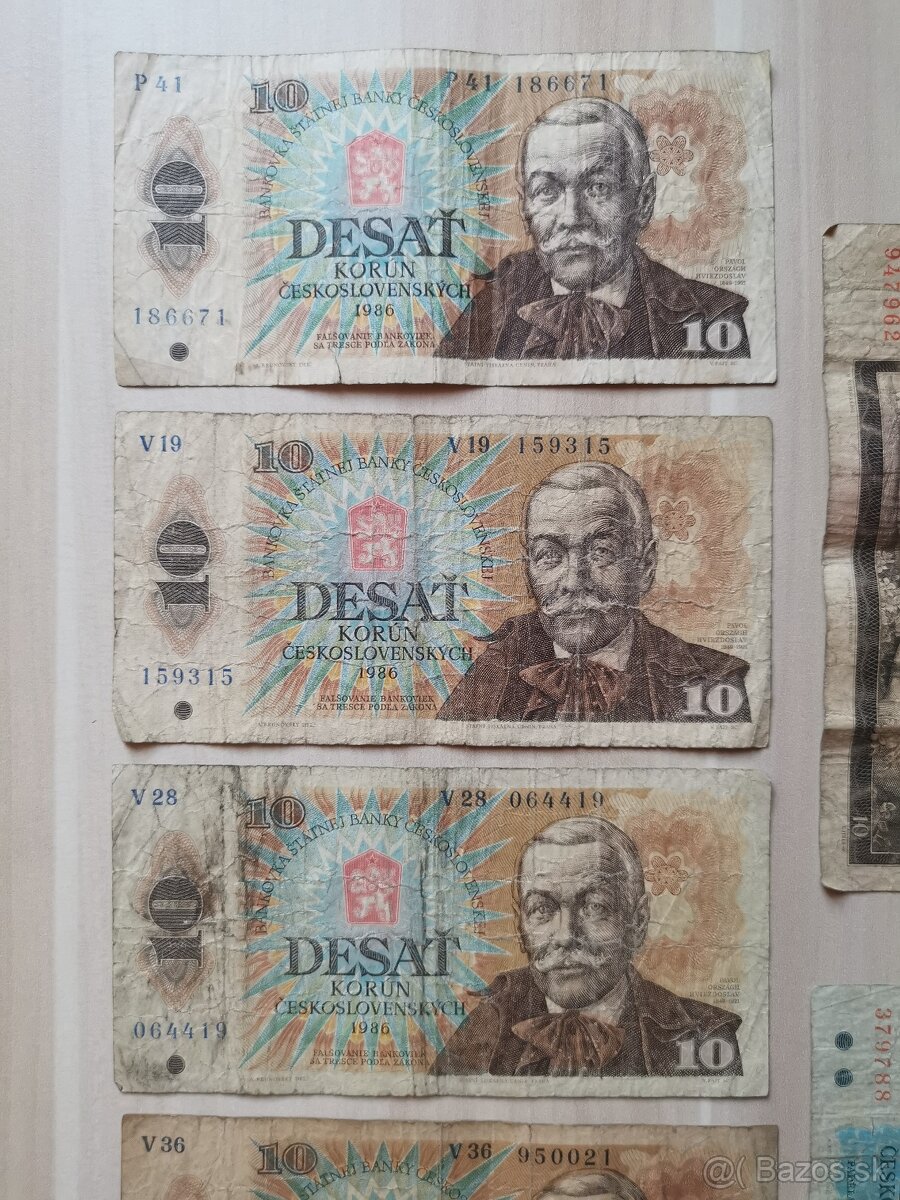 Staré československé bankovky 10KČS a 20KČS - 2