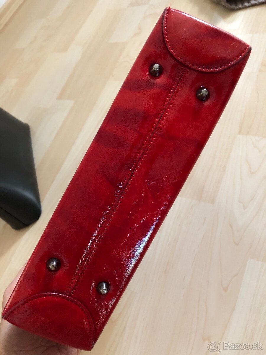 Červená kabelka kožená - 2