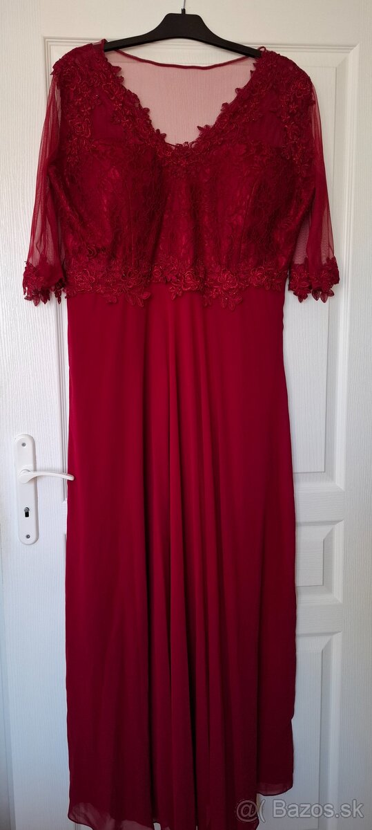 Šaty spoločenské červené dlhé - 2