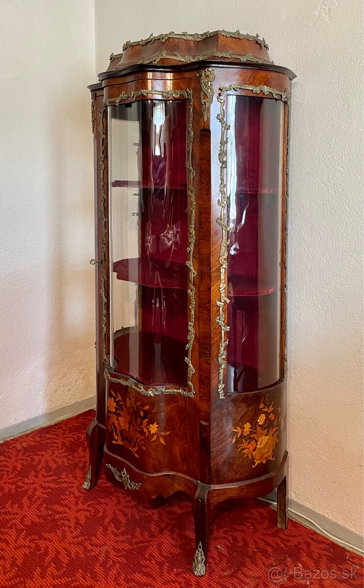 Starožitná presklená vitrína z obdobia klasicizmu - 2