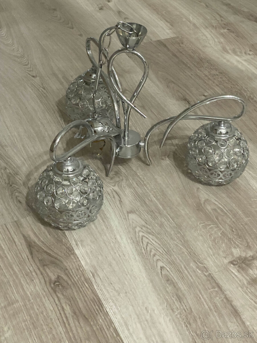 Predám moderný luster – chróm/sklo - 2