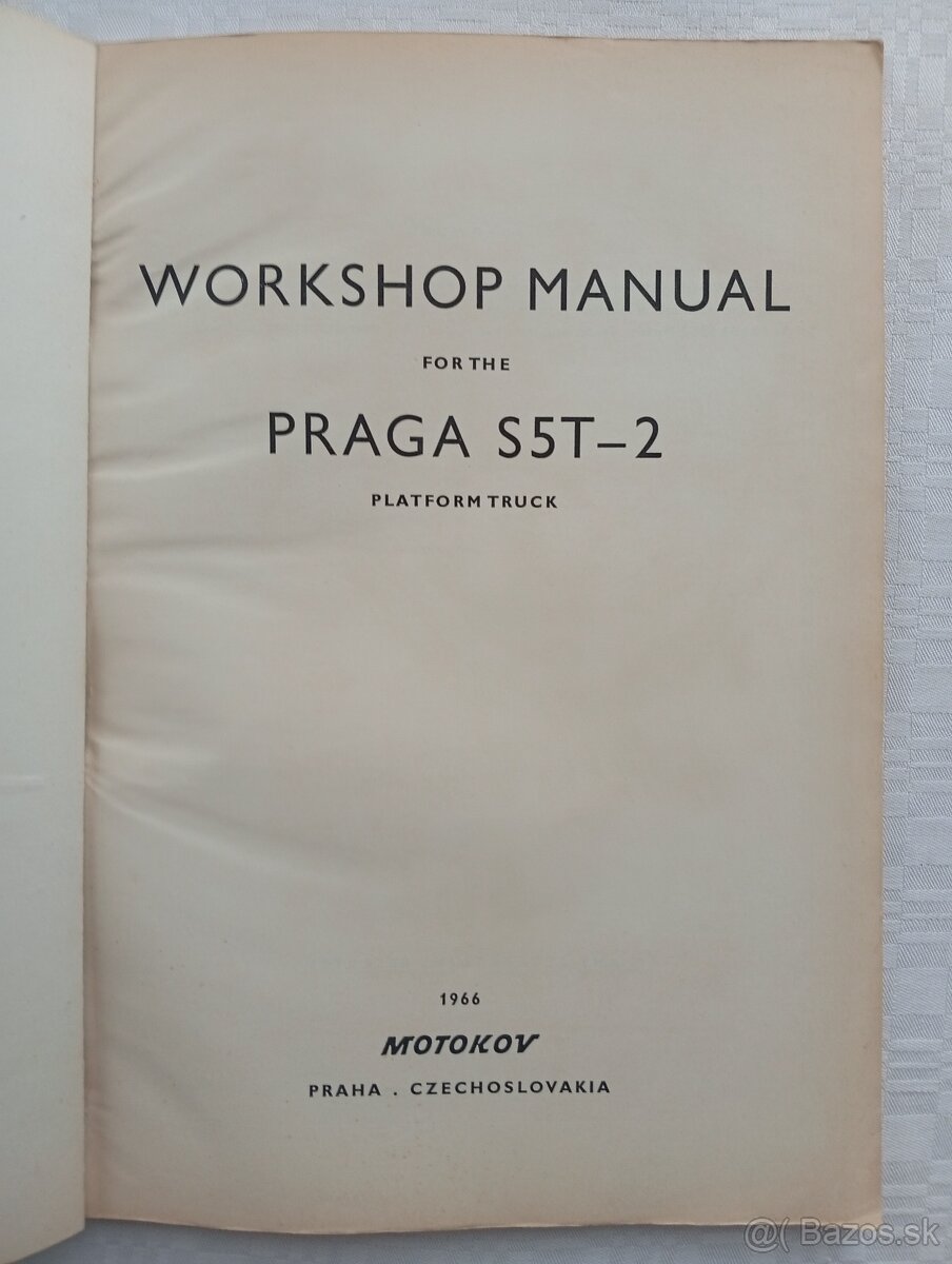 Dielenská príručka Praga S5T-2 - 2