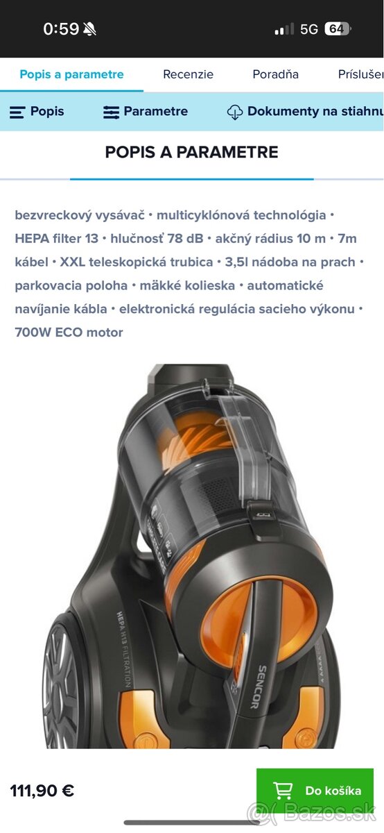 Podlahový vysávač Sencor SVC 1080TI čierny - 2