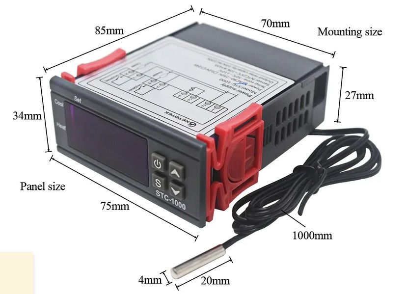 STC-1000 AC110-220V digitálny regulátor teploty - 2