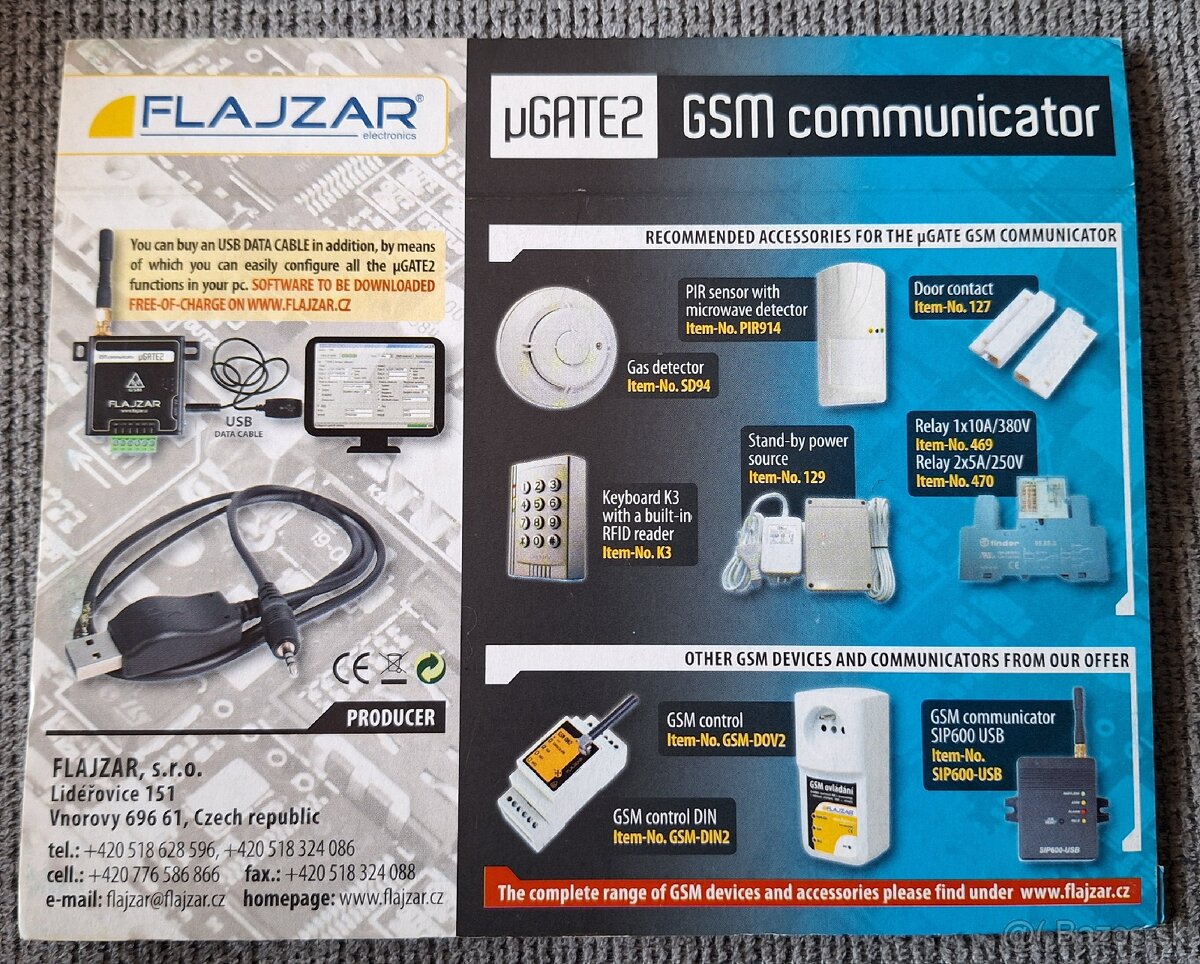 GSM Komunikátor FLAJZAR μGATE 2 (microGATE2) - 2