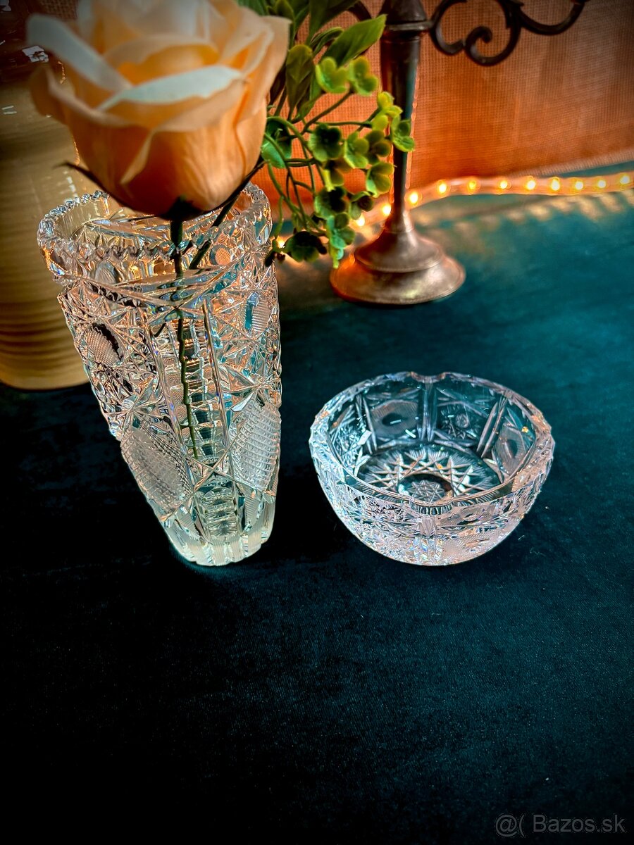 Brúsená váza + popolník - 2