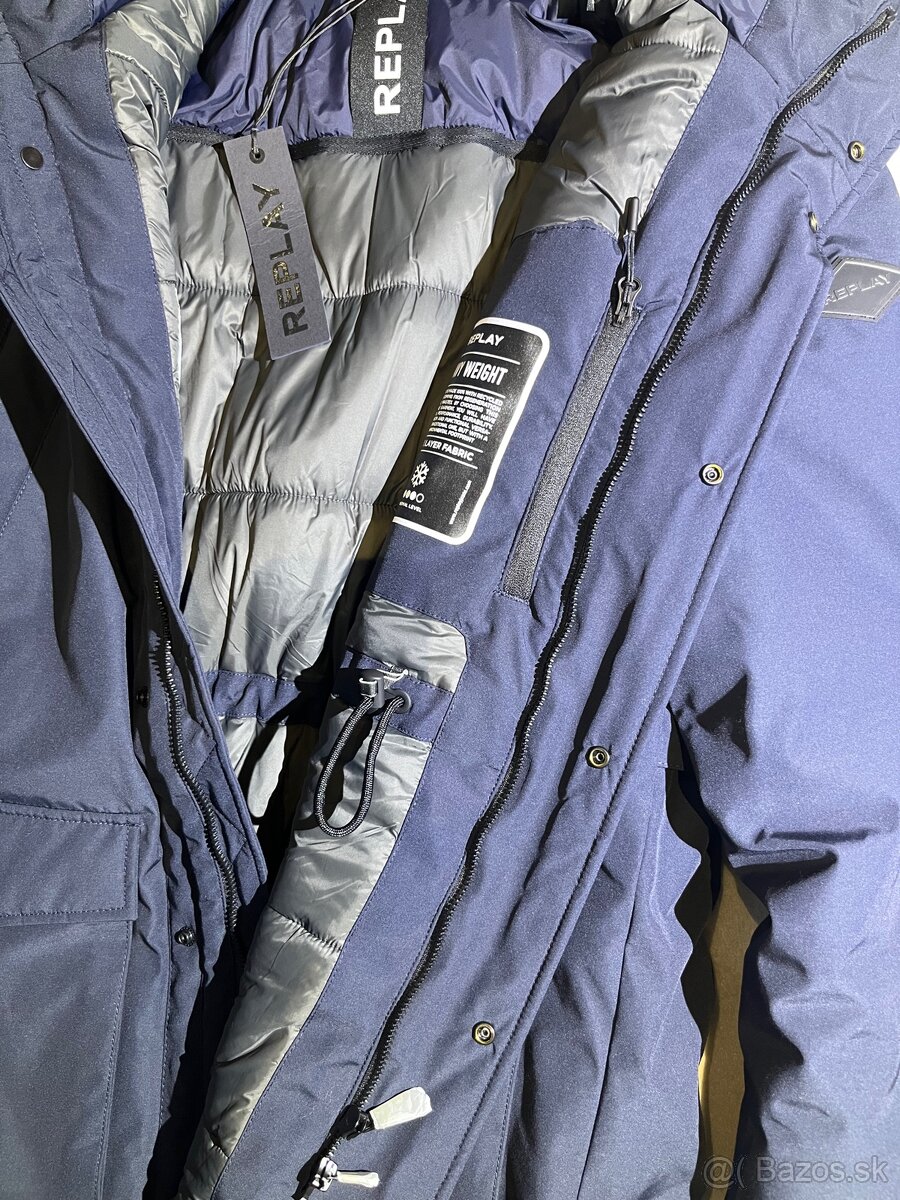 REPLAY zimná pánska bunda s kapucňou M - 2