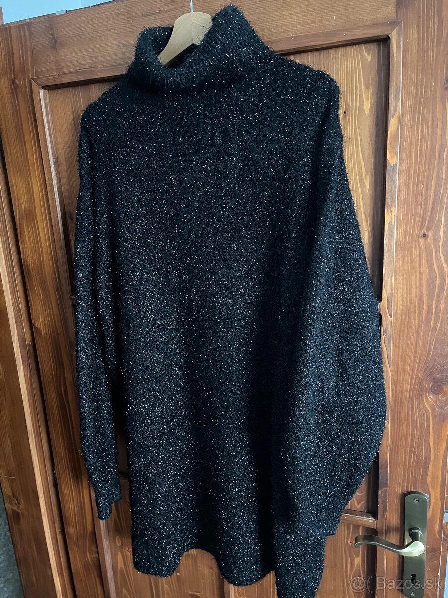 H&M dlhý čierny sveter M - 2