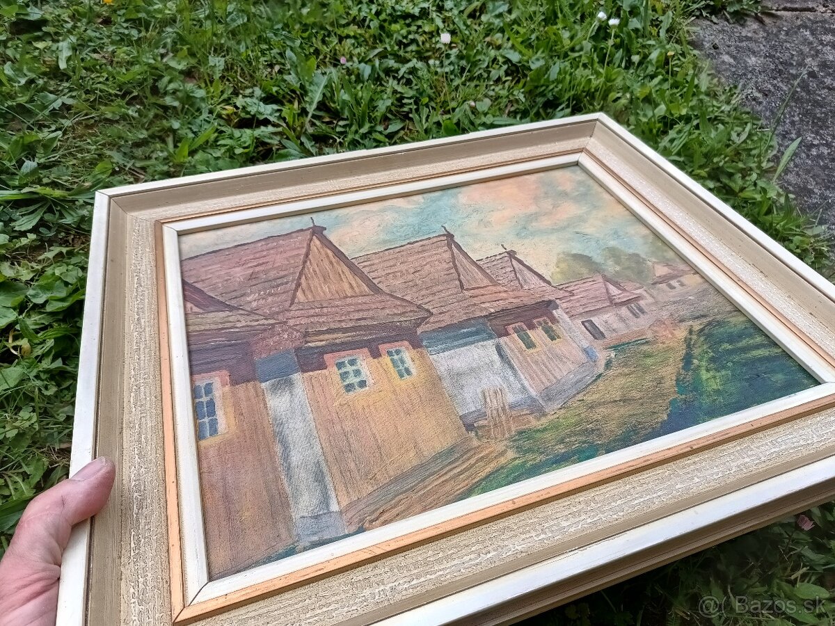 obraz olejomaľba Drevenice - 2