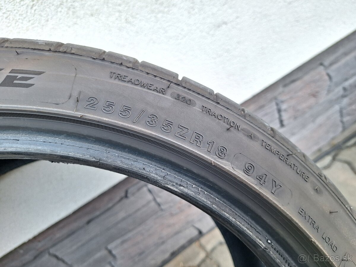 2× Letné Pneumatiky 255/35 R18 94Y – DOT 3023, 5.5 mm - 2