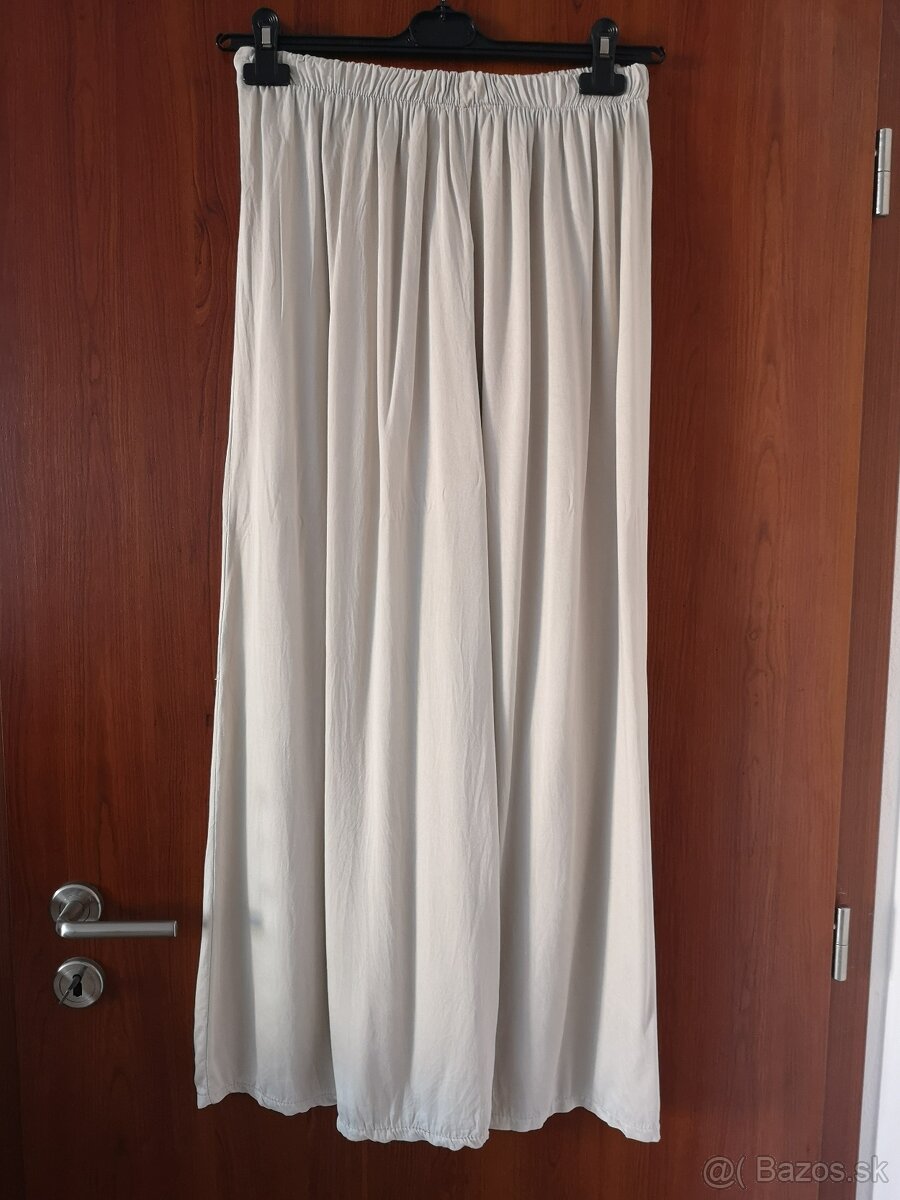 Trendové široké talianske béžové nohavice - 2