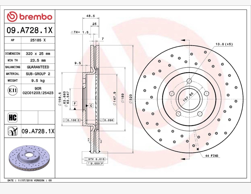 Brzdové kotúče Brembo 320mm - 2