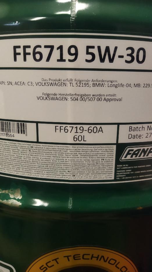 5W30 LongLIfe III motorový olej  sud 60 l - 2