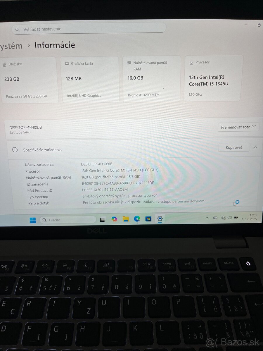 Predám nový 14" DELL Latitude 5440, 16/256GB model 2023 - 2