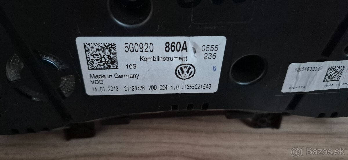 tachometer volkswagen golf 7 diesel - 2