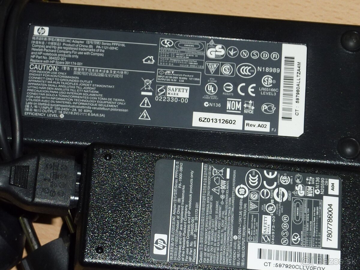 Predám nabíjačky-adaptery na notebooky(laptopy). - 2