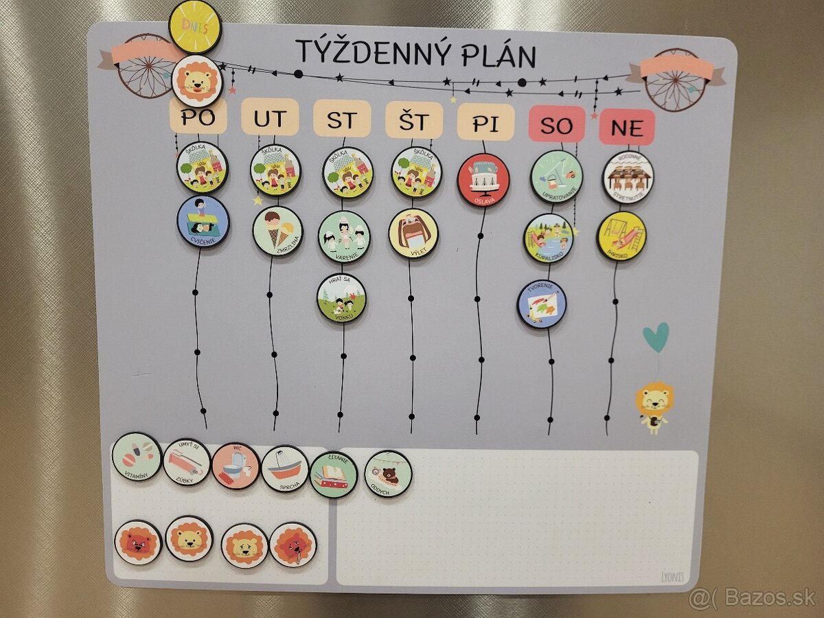 Magneticky týždenný plán s magnetkami Lyonis - 2