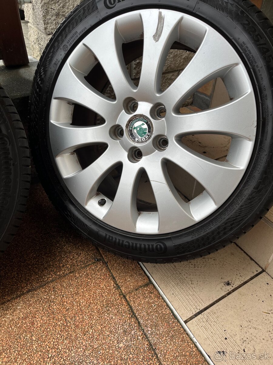 Disky Škoda Superb 2 + Letné pneu Comtinental - 2