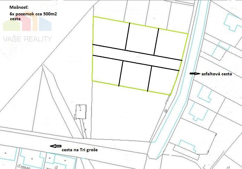 Pozemok 3376m2, na výstavbu rodinných domov - Ratnovce - 2
