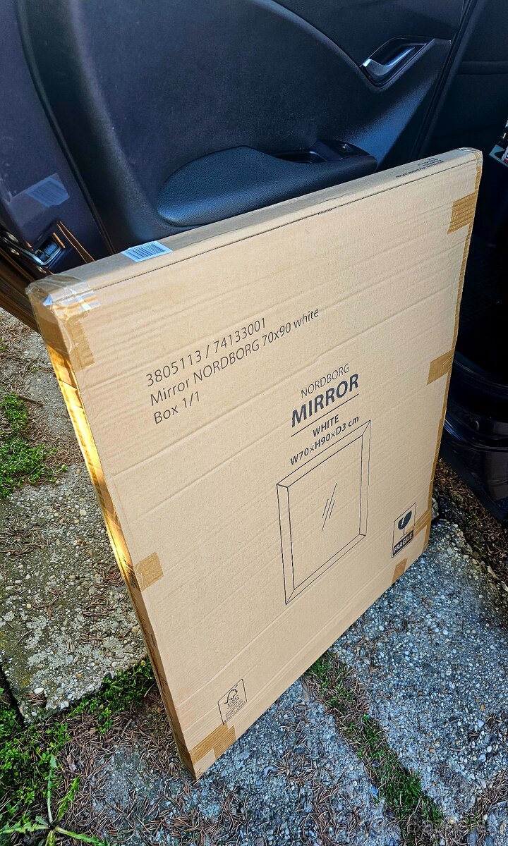 Zrkadlo NORDBORG rozmmer 70x90 biela Nerozbalena Je uplne - 2