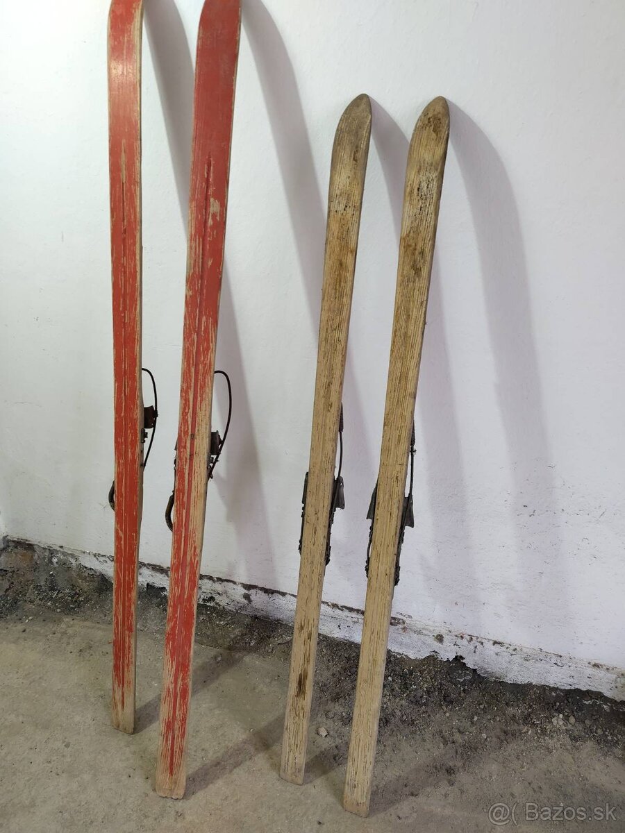 2x Stare Drevene Lyze - 2