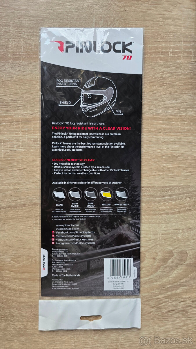 Pinlock 70 XL-3XL Schuberth C3, C3 Pro, S2, E1 - 2