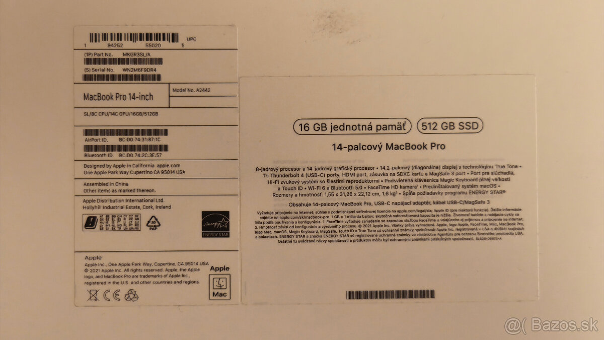 Predam Macbook Pro 14 M1 PRO 16GB RAM 512 GB SSD - 2