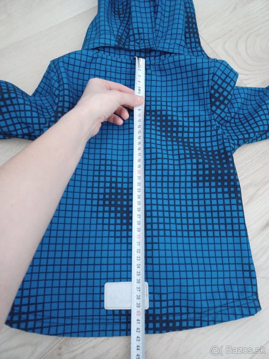 Modrá kockovaná softshellová bunda - 2