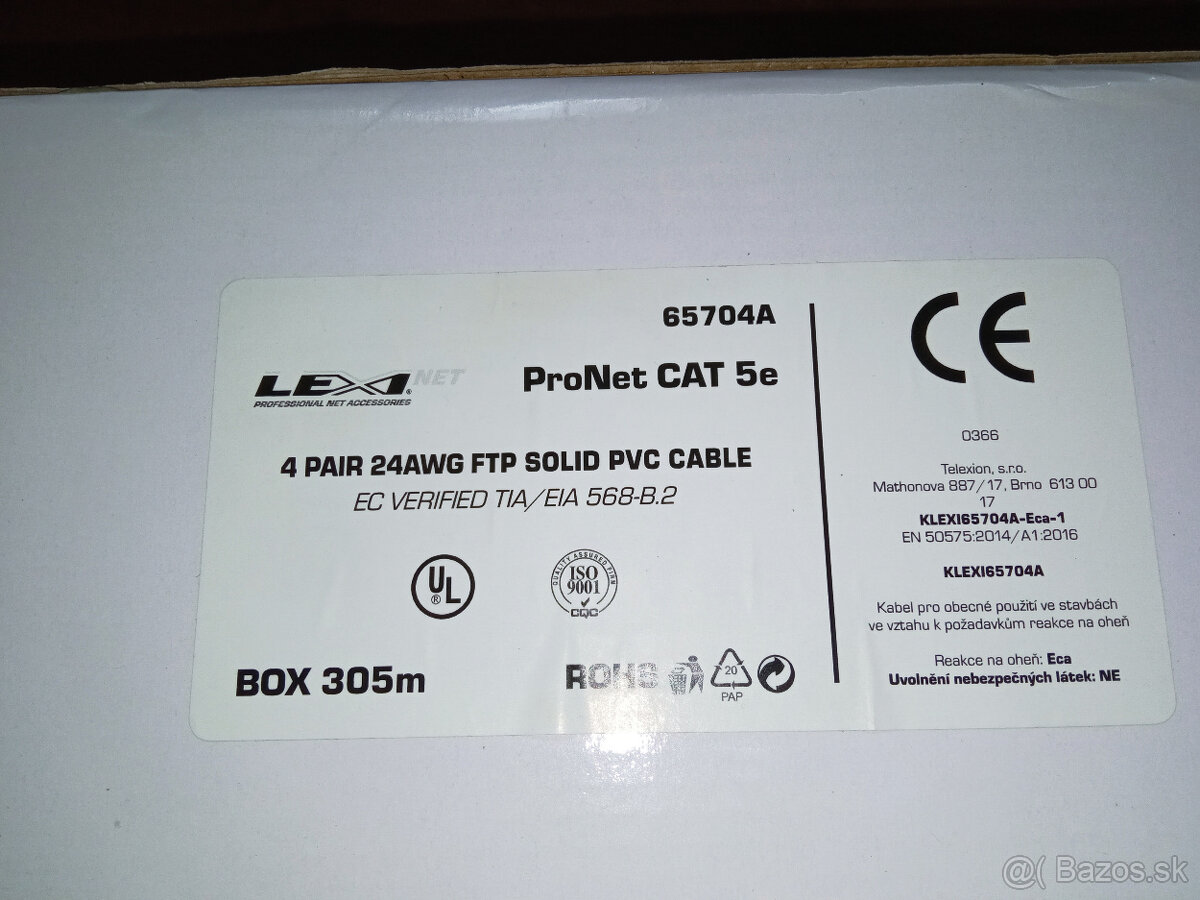 predám FTP kábel - nový - Lexinet cat. 5e LSOH - 2