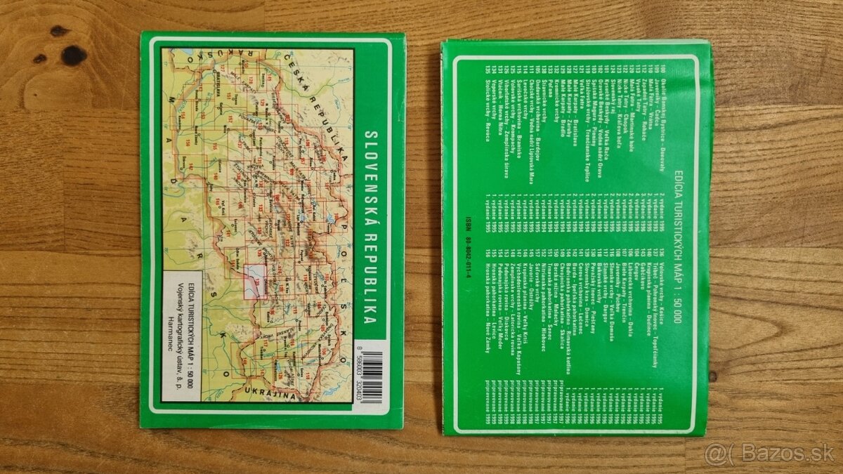 prve 1. vydanie turistické mapy VKÚ 104, 139 - 2