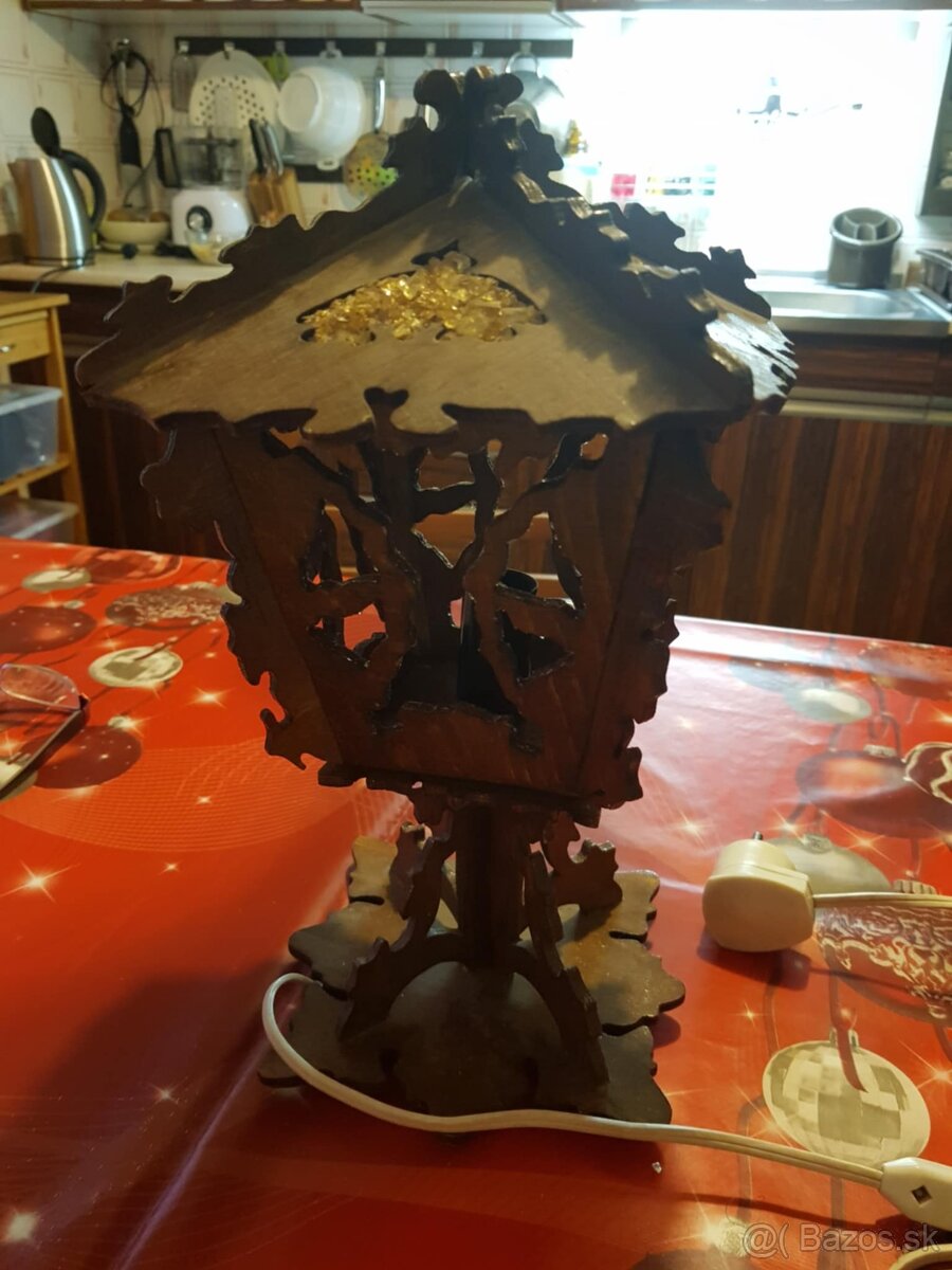 Starozitna drevena stolova lampa - 2