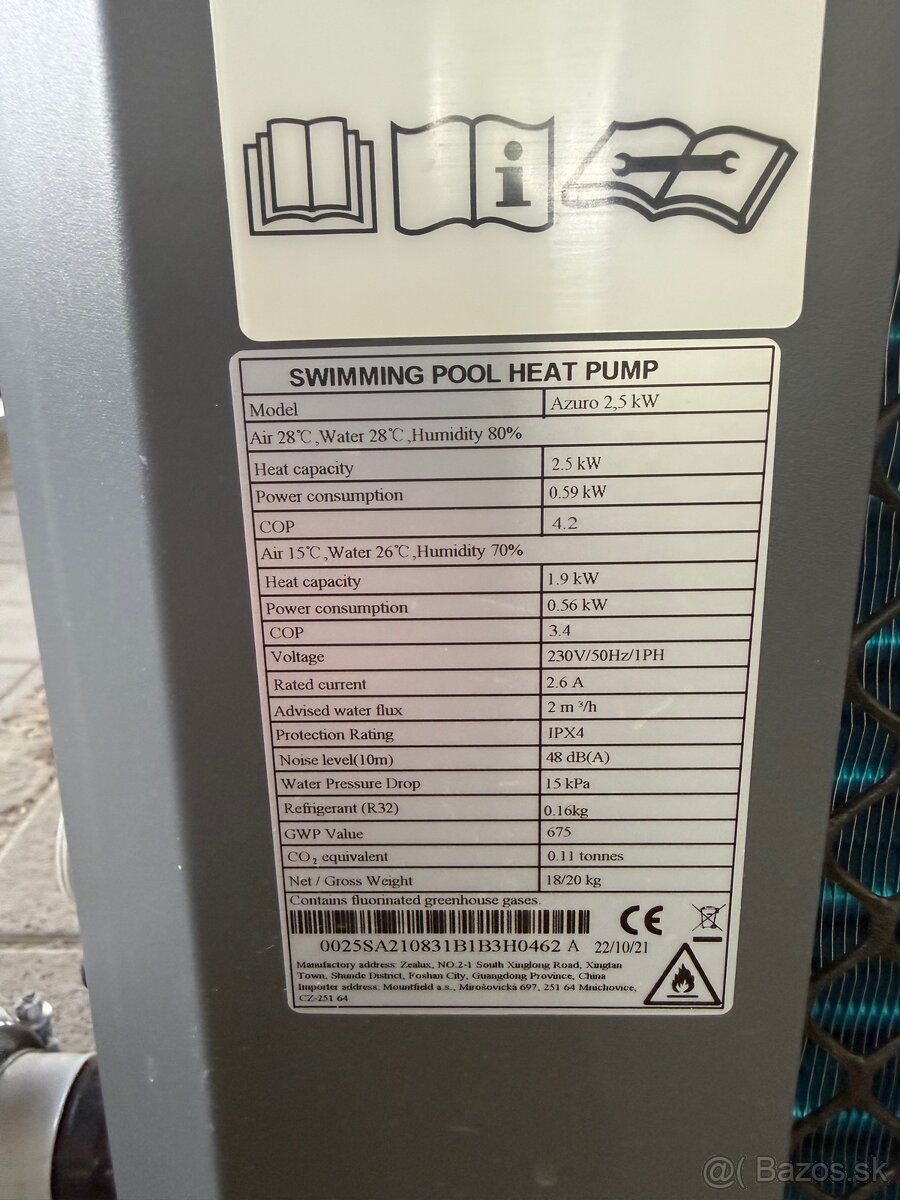 Tepelné čerpadlo Azuro 2,5 kW - 2