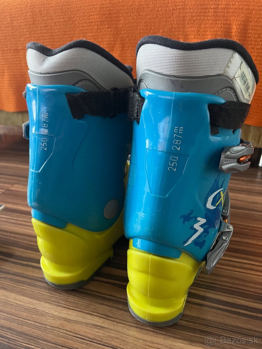 Detské lyže 130+lyžiarky+paličky - 2