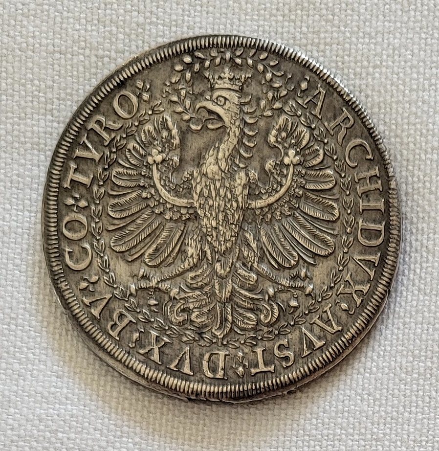 Strieborný 2-toliar Leopold I., bez letopočtu, Hall - 2