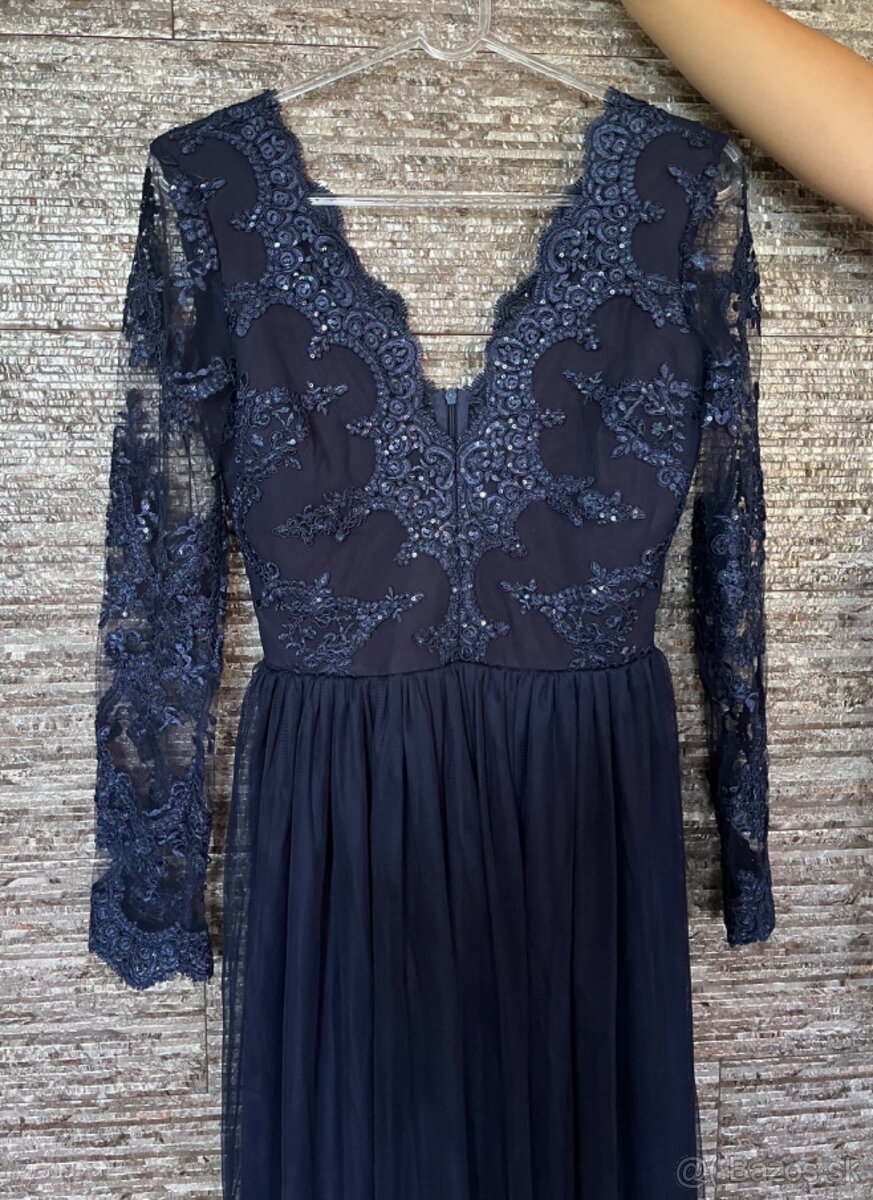 Tmavomodré spoločenské šaty 38/M - 2