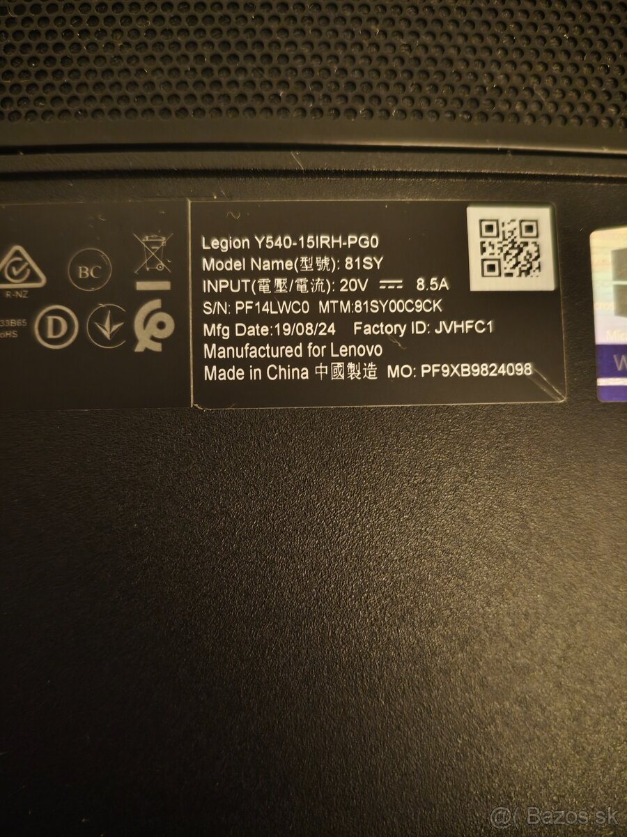 Predám herný notebook Lenovo Legion Y540 - 2